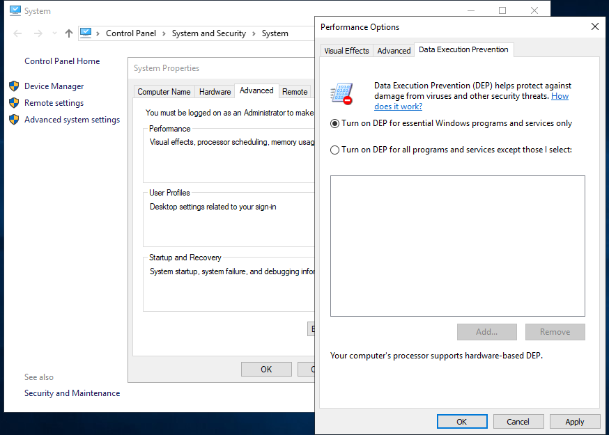 How to turn off DEP in Windows | The official site of Advanced Task ...